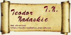 Teodor Nadaškić vizit kartica